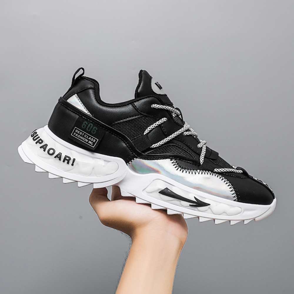 Fashion Trend Men Casual Sports Shoes Breathable  Running Shoes Athletic Walking - White EU 41